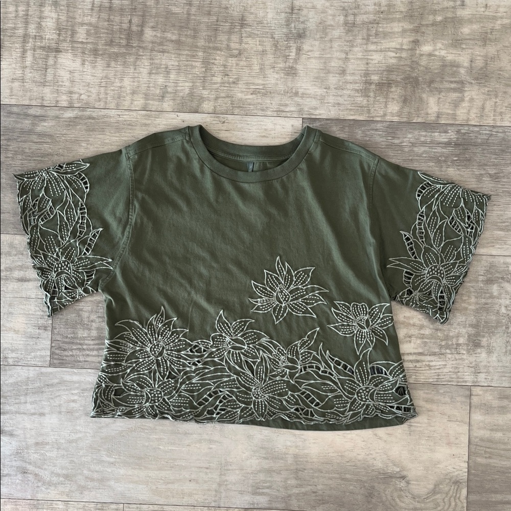 Anthropologie Olive Knit Top